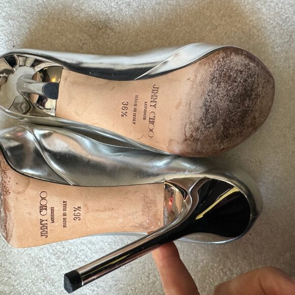 Jimmy Choo Patent leather silver heels - Picture 10 of 15